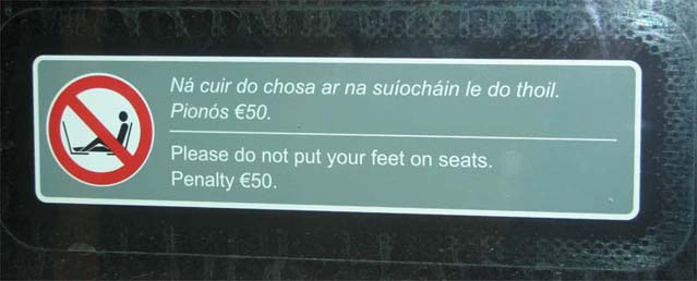 please, no feet on seats